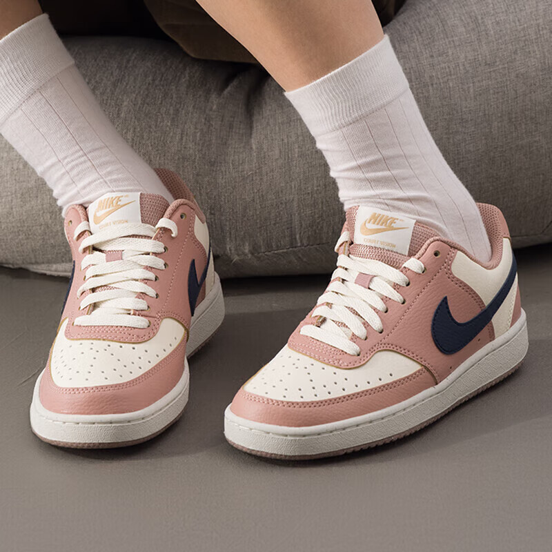耐克(Nike)女鞋新款简版空军一号滑板鞋透气防滑轻便休闲运动鞋DH3158-602 ZP DH3158-606/粉色/米白 37.5