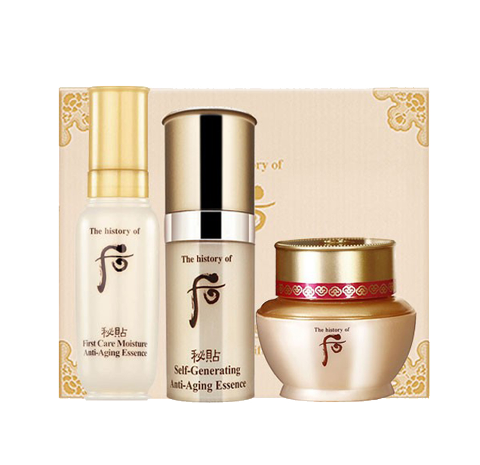 后Whoo清颜顺精华液三件套24ml小样 清颜精华8ml+秘贴精华8ml+自润面霜8ml