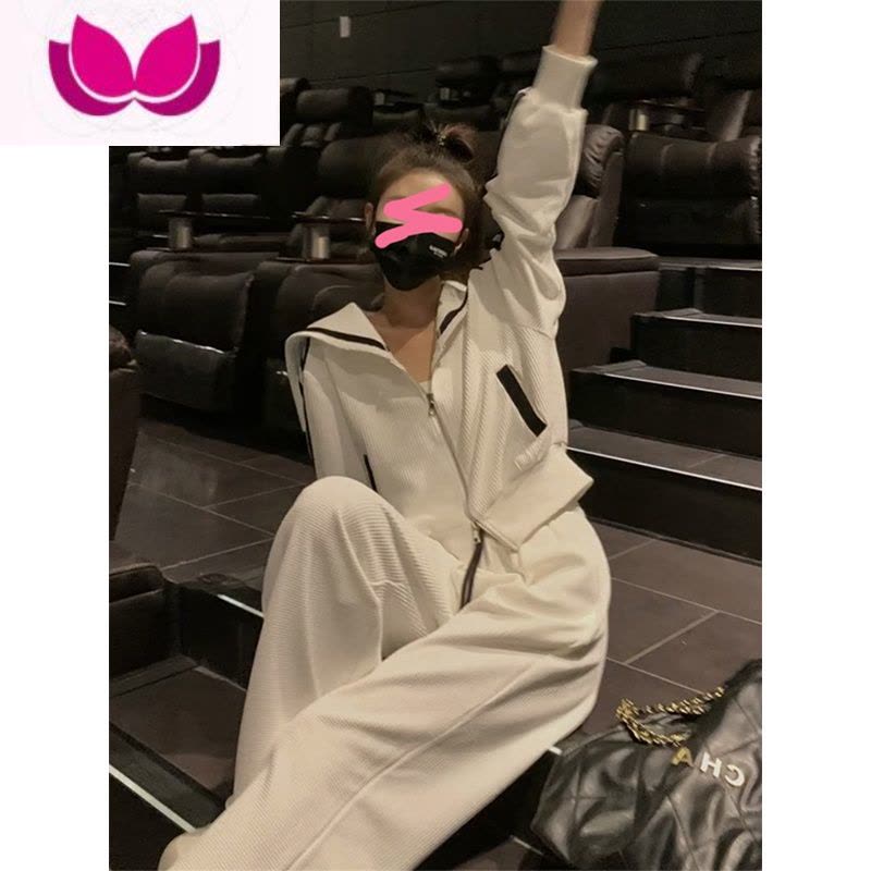 七斓女装2023新款茶系穿搭配一整套气质名媛盐系轻熟卫衣套装图片