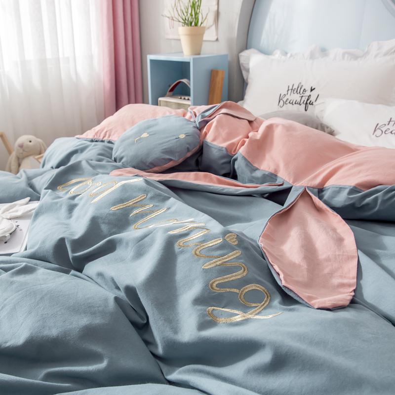 美帮汇水洗棉被套单件200230全棉学生宿舍单人1.5m1.8米双人全棉被罩高清大图