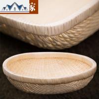 柳编笸箩圆形馒头筐家用藤编收纳筐水干果篮盘针线簸箩厨房馍筐 三维工匠收纳篮