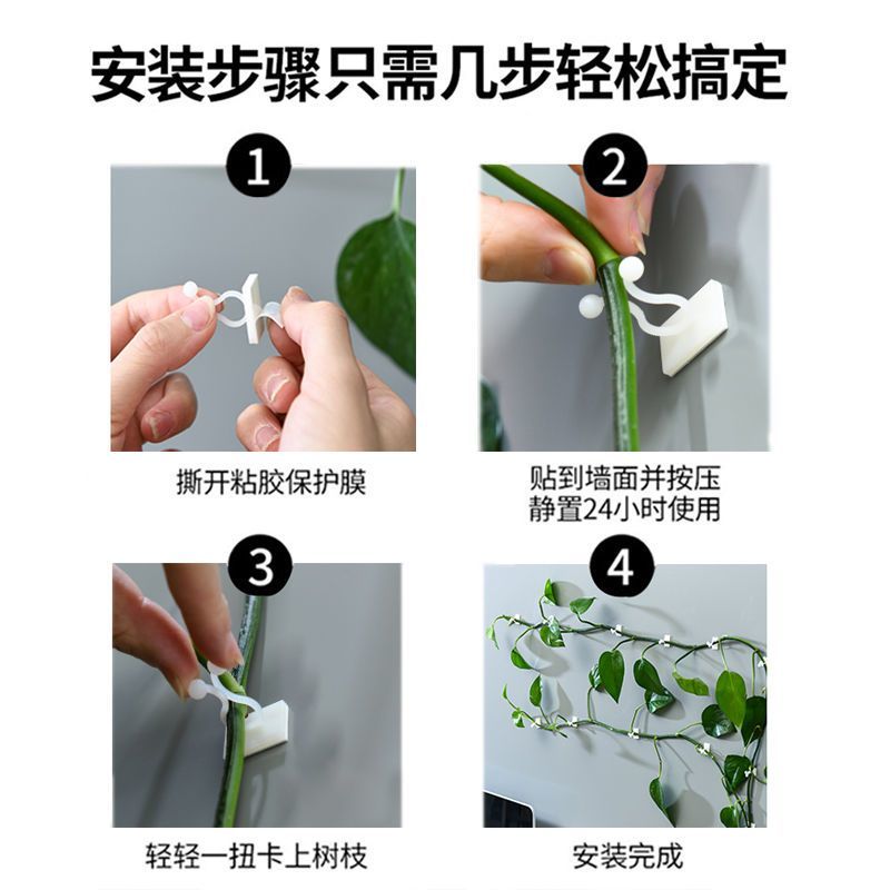花卡夹子绿萝固定器可拆卸无痕藤本月季爬墙植物绿萝藤隐形绿植夹-【小号50个】高清大图