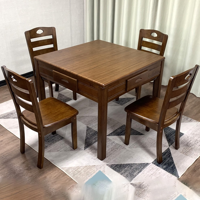 古达新中式实木麻将机餐桌两用全自动家用麻将桌餐桌一体棋牌桌带椅子