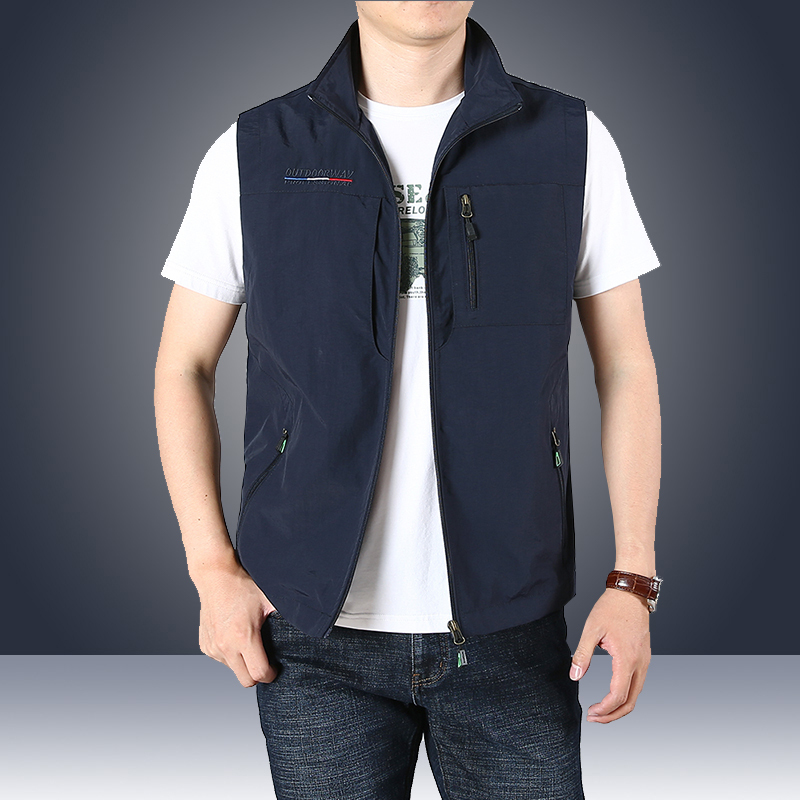 suntek男士马甲 suntek中年马甲男夏季休闲薄款运动马夹背心外套大码