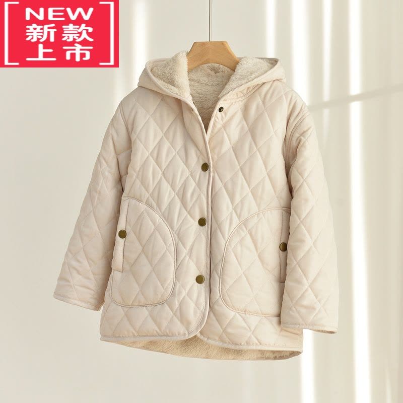 可莉允儿童丝绵连帽棉服 男童女童加绒棉衣 外套中大童冬款童装山东网店图片