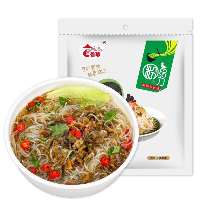 鲁珍 酸菜粉丝汤600g 方便速食粉丝 宵夜食品 袋装非油炸绿豆粉丝