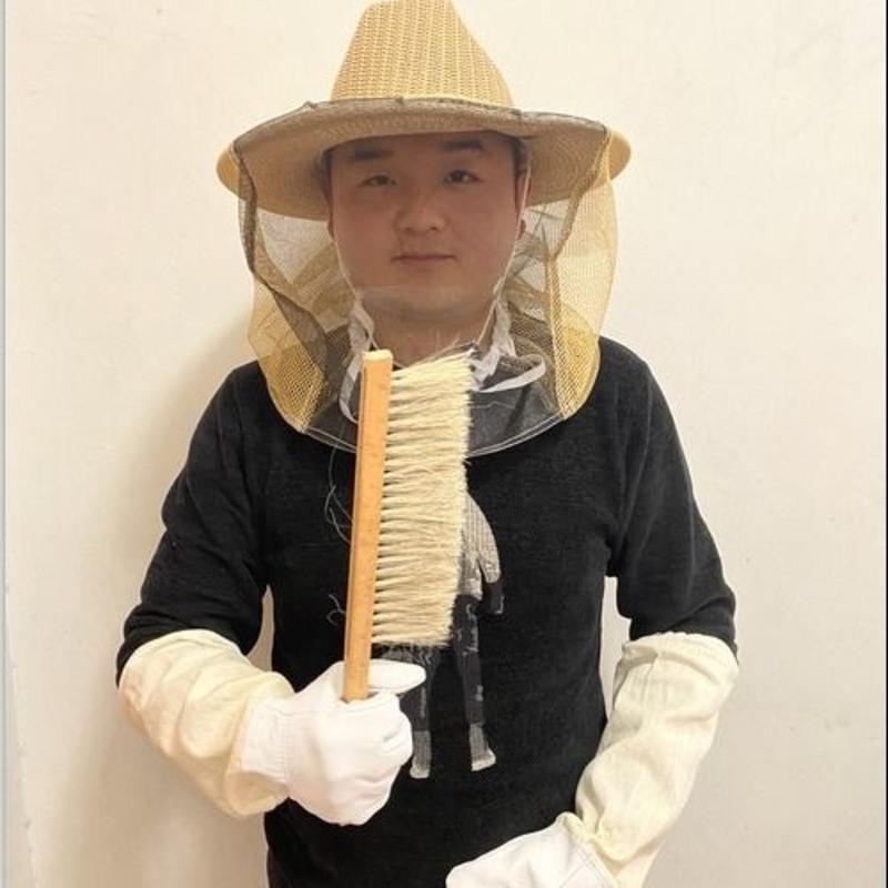 防蜂服全套手套蜂扫蜜蜂防护服半身养蜂服防蜂帽养蜜蜂工具防蜂衣 迷彩蜂衣