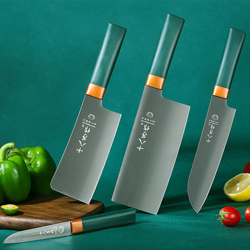 十八子作家用刀具套装菜刀组合 如意四件套刀S2020-3[彩盒装] .高清大图