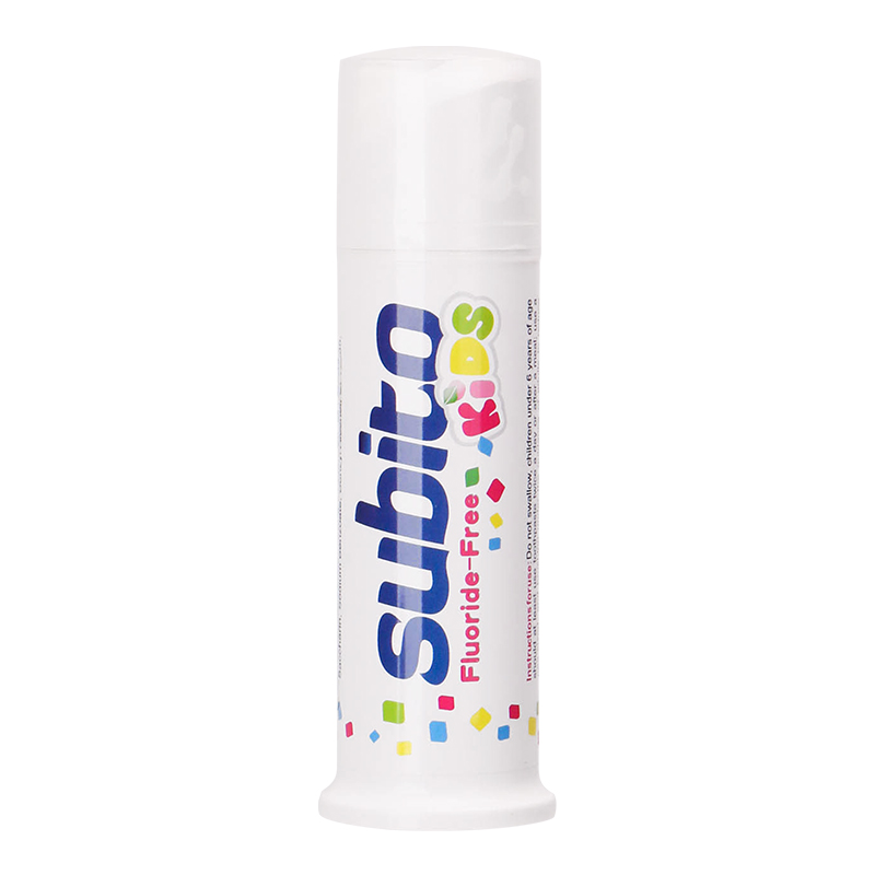意大利原装进口Subito舒比拓按压式宝宝无氟牙膏75ml (6岁以下)母婴幼儿童适用
