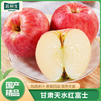 [苏鲜生]甘肃天水红富士 净重5斤装 特大果 果径85-90mm以上 6-8个左右 新鲜水果 脆甜爽口