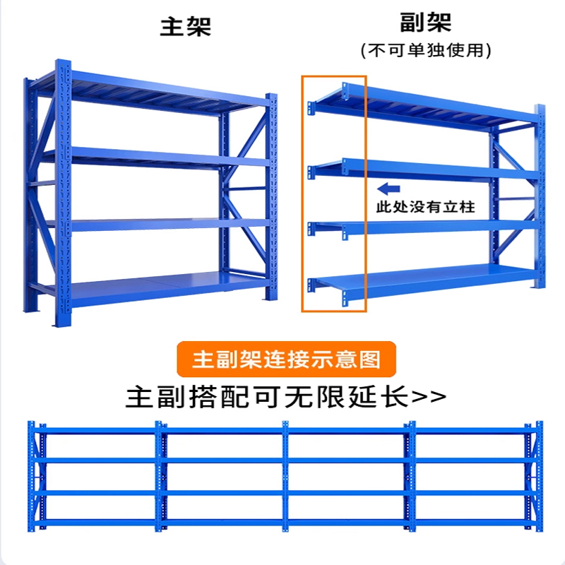馨飞虎货架200公斤2000*500*2000mm/组高清大图