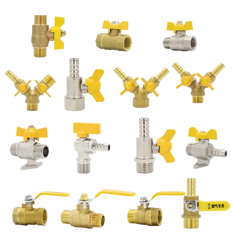 回固铜加厚天然气阀门燃气管三通热水器专用球阀开关一进二出分气阀