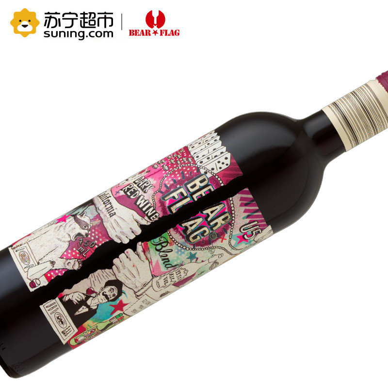 熊旗TM加州深红混酿葡萄酒 750ml 单支装