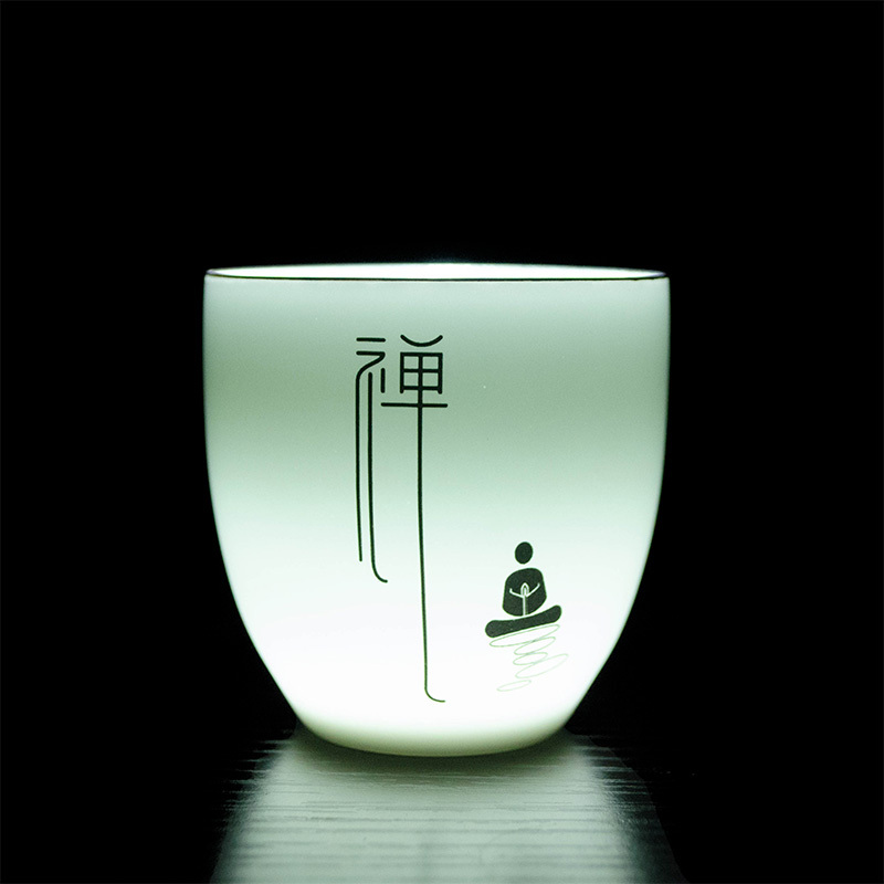 大号功夫茶杯套装家用杯子陶瓷茶具简约禅意主人杯喝茶杯单杯茶碗三维