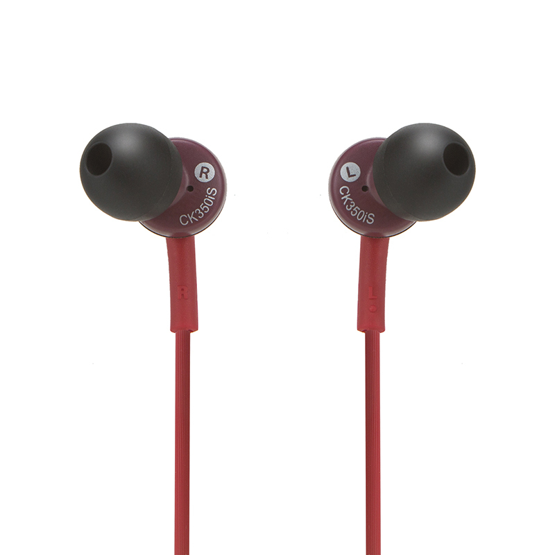 铁三角(audio-technica)ATH-CK350iS 立体声运动入耳式有线耳机 红色