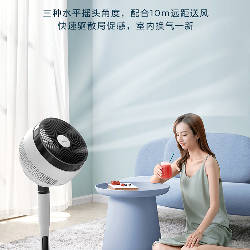 美的(Midea)空气循环扇 FGD24WED电风扇家用客厅台式落地电扇三档风速左右摇头四季可用