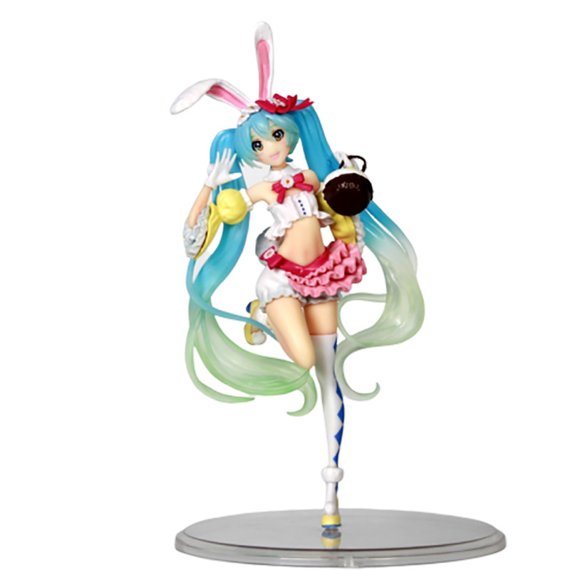初音未来手办兔耳初音动漫手办二次元模型公仔