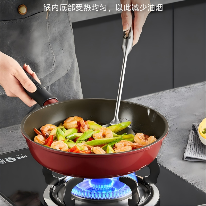 炊大皇红火钛瓷聚油煎锅(无盖)24cmJG24HTW.高清大图
