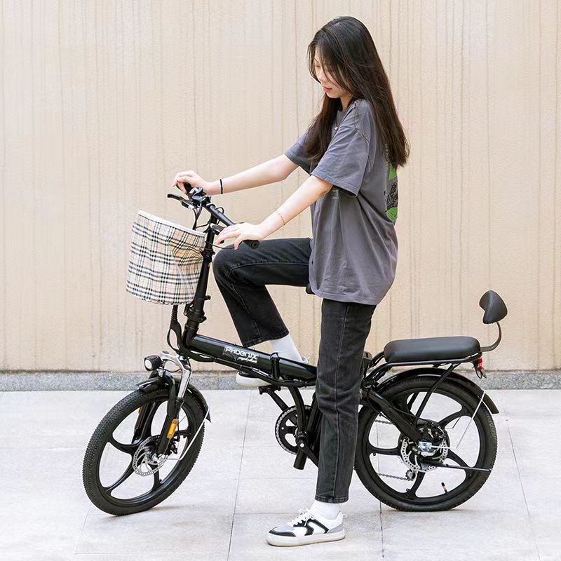 凤凰20寸锂电成人电动车折叠/便携自行车小型电瓶车助力车男女城市单车代驾