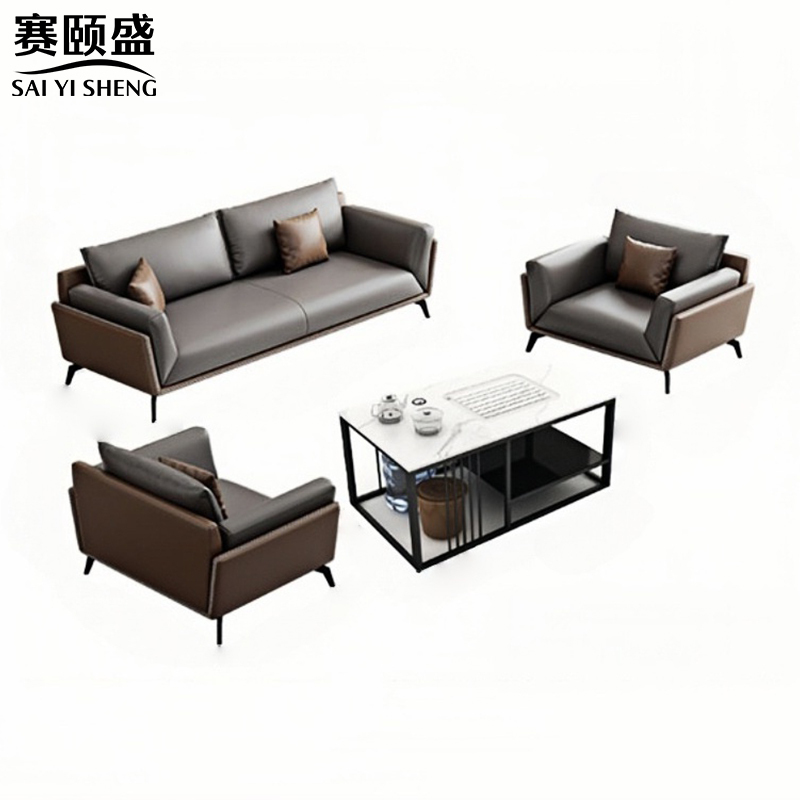 赛颐盛皮艺沙发组合高清大图