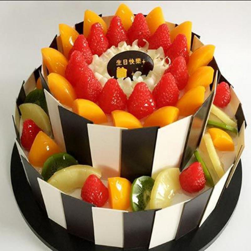 新款新鲜水果巧克力双层生日蛋糕全国同城配送女友网红两层蛋糕