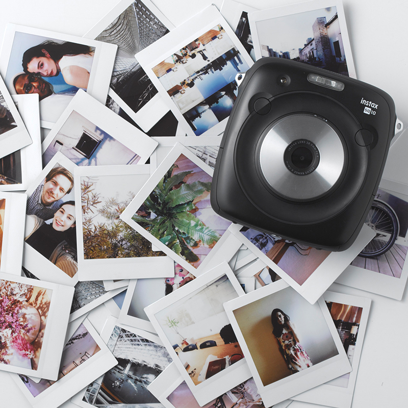 富士(FUJIFILM)INSTAX拍立得 相机数码一次成像胶片相机SQUARE SQ10豪华 深邃黑色 方形尺寸 数码