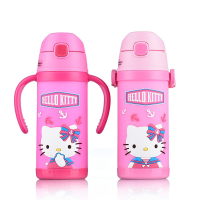 Hello Kitty凯蒂猫双用儿童3D吸管杯420ML玫红KT-3736