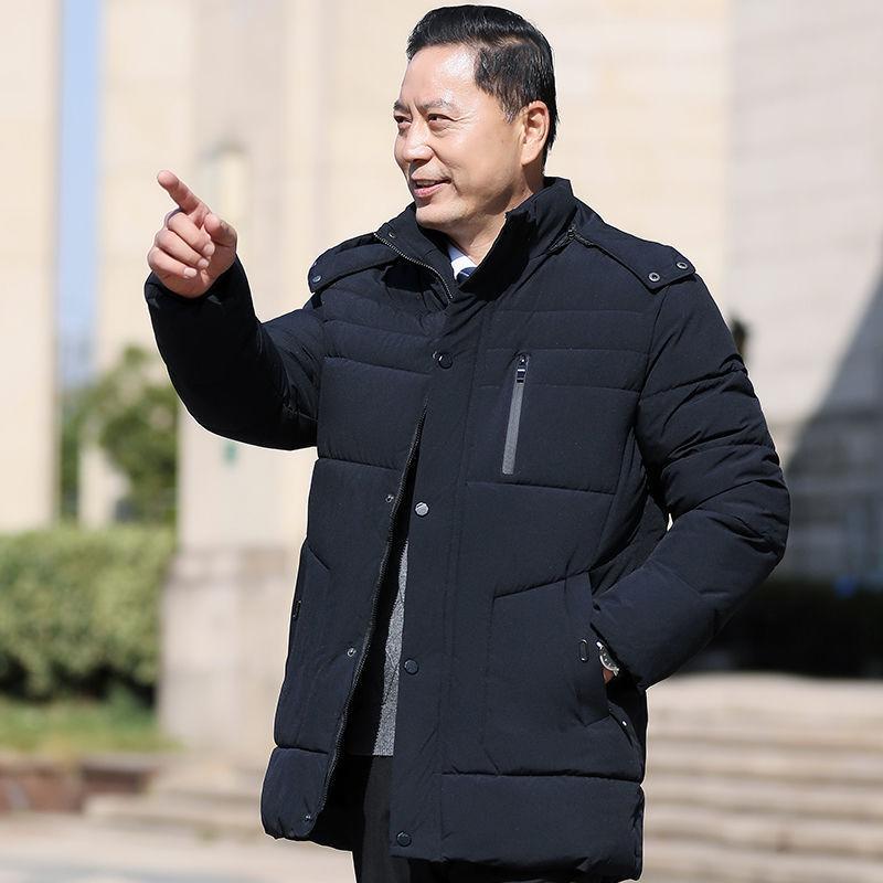 中老年人加绒加厚棉衣中年男士棉袄外套爸爸爷爷装冬季男羽绒棉服诺妮