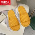 南极人2021新款拖鞋女夏外穿可爱学生ins家居室内洗澡防滑凉拖鞋_1 【棱格】黄色 36-37