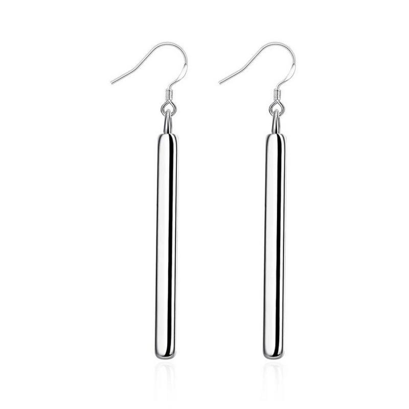 E002Women silver plated earring镀925纯银长款简约时尚耳环耳饰