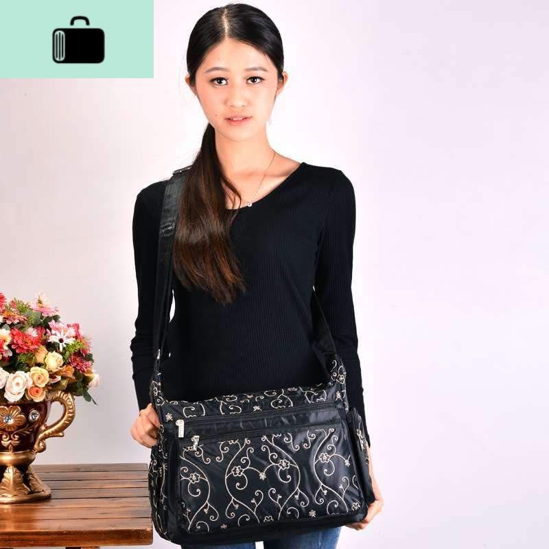 尼龙防水大容量出行斜挎旅行单肩中老年女士多层女包妈妈帆布NEW LAKE女斜挎包图片