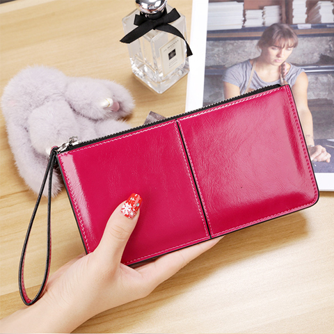 派尼美特新款女士韩版拉链钱包女长款手拿包女式多卡位钱夹多功能腕带