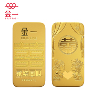 金一AU9999工艺永结同心5克金条中国金砖金块5g黄金金条足金999.9 投资收藏系列 支持回购