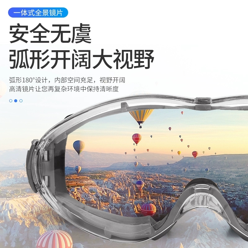 梅安护目镜防水防冲击防飞溅眼镜防雾骑行装备高清劳保防风沙眼罩高清大图
