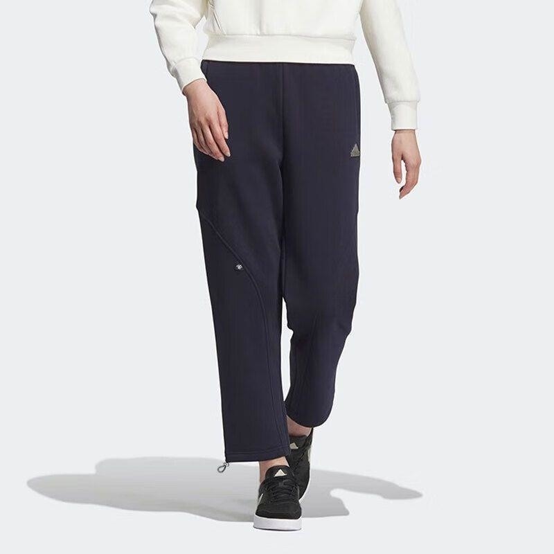 adidas/阿迪达斯女裤 新款加绒保暖休闲裤宽松直筒裤长裤JJ3572 C