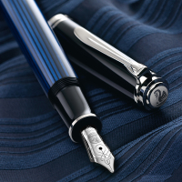 百利金(Pelikan )M405银夹镀金笔尖树脂笔杆墨水笔钢笔