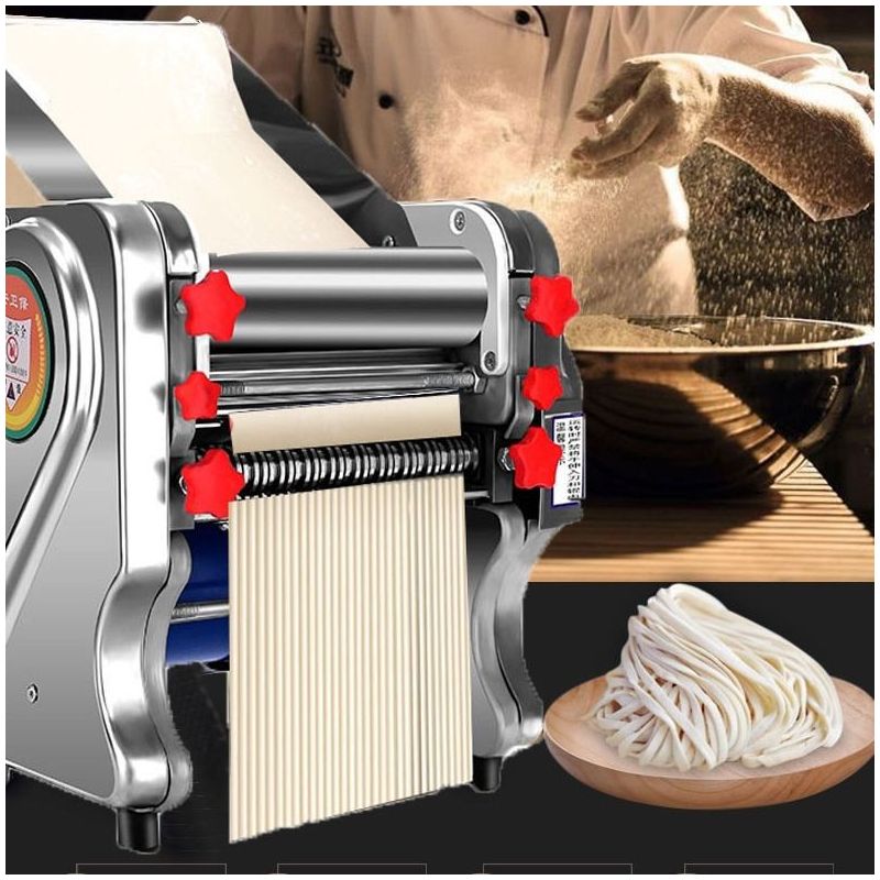 电动压面机全自动面条机电动面条机混沌页饺子页板面机烩面机蓝款160