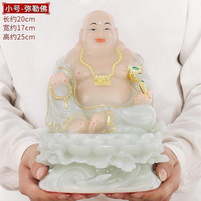 家柏饰(CORATED)玉石像摆件大号笑佛大肚佛家用客厅玄关位家居贡奉高清大图