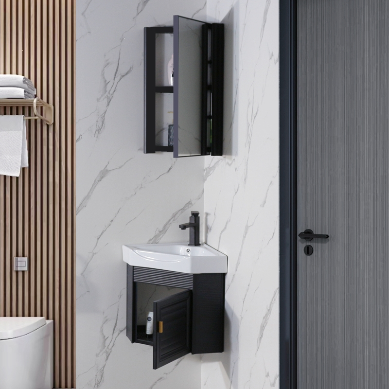 邦可臣太空铝三角浴室柜组合岩板转角洗手洗脸盆小户型卫生间角落洗漱