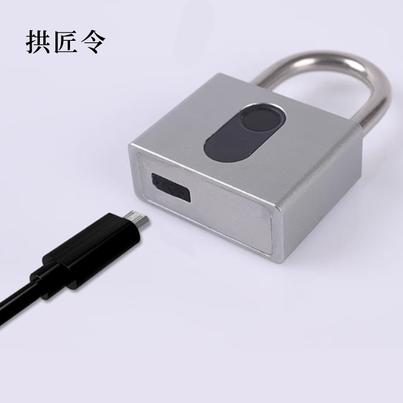 拱匠令 GJL8103 指纹密码挂锁 303不锈钢 60*95*23MM(计价单位:个) 银色高清大图
