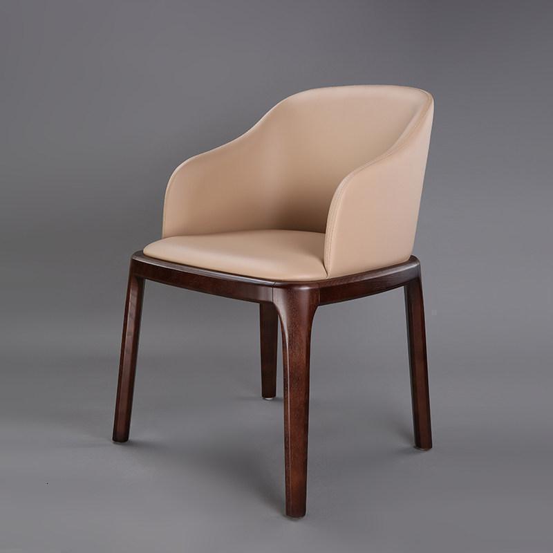 汐岩椅子家用实木餐椅现代简约凳子靠背椅书桌椅北欧实木椅化妆椅 香槟胡桃色耐磨皮带扶手