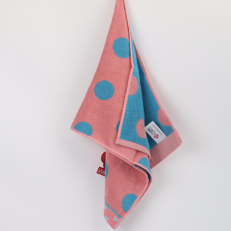 洁丽雅毛巾圆点纯棉柔软强吸水家用洗脸面巾_1 红色1条34*74