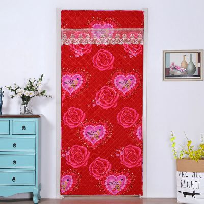 卧室保温挡风客厅玄关魔术贴长门帘冬季布艺隔音防寒加厚棉门帘子婚庆