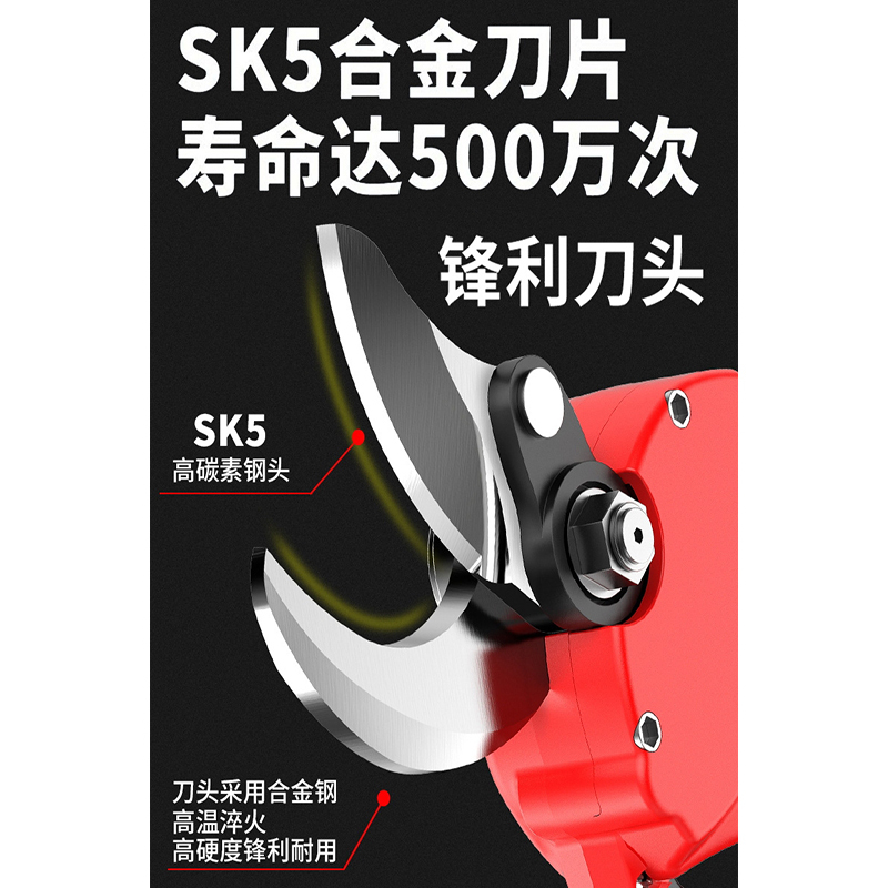 电动剪阿斯卡利刀果树充电式修枝剪强力园林园艺剪树枝锂电高空粗枝电剪子 2.5公分一电-充升级款