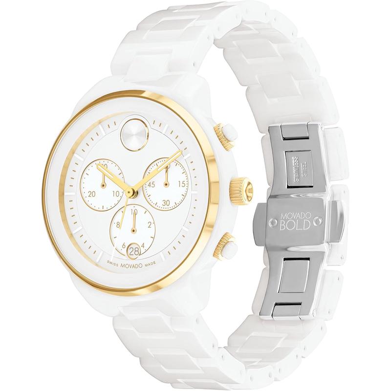 Movado女士石英表陶瓷表带39mm防水轻奢时尚腕表高清大图