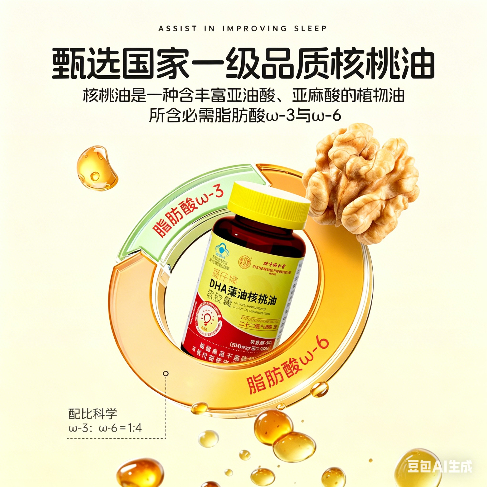 北京同仁堂 DHA藻油核桃油60粒/瓶儿童学生青少年辅助改善记忆力官方正品旗舰店高清大图