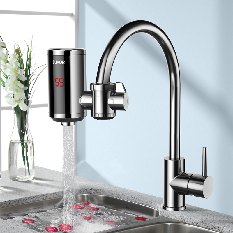 苏泊尔接驳式电热水龙头速热即热式加热小厨宝 快速过自来水热电热水器冷热两 热卫浴加热 270047-02-CP高清大图