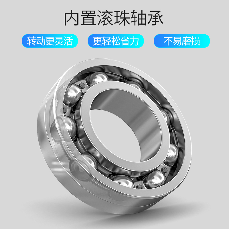 小窝厘静音5寸定向轮重型加厚支架脚轮 5寸灰色轻型定向85x75高清大图