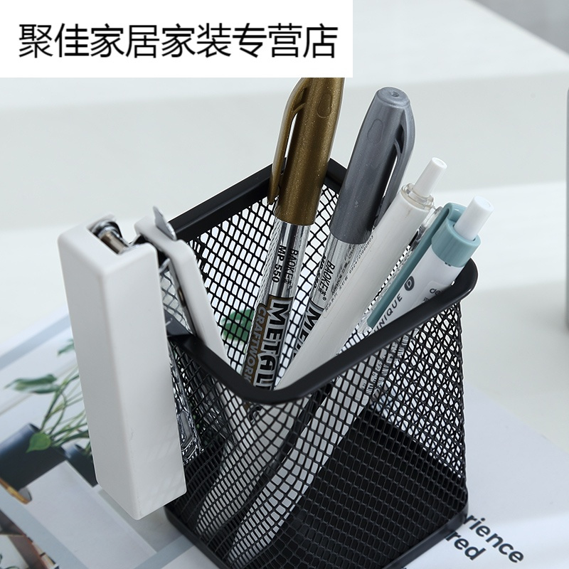 家柏饰(CORATED)时方笔筒学生桌面圆形笔桶收纳盒办公文具高清大图