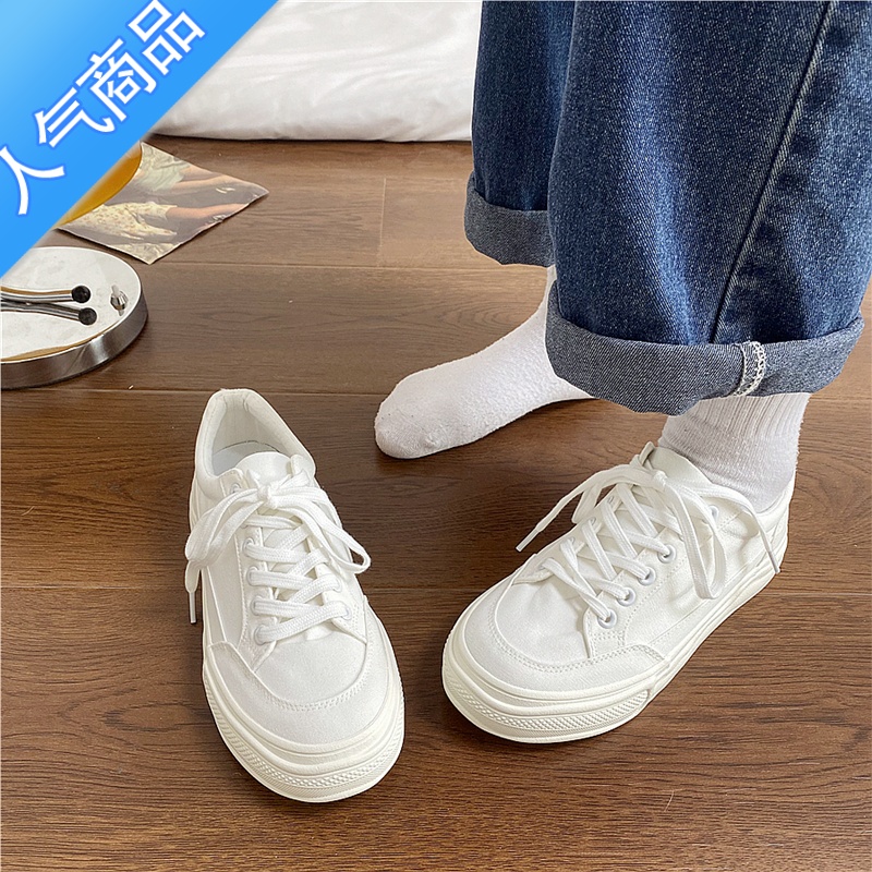 SUNTEK易少年 日系小白鞋女ins超火学生百搭帆布鞋2023春季新新款运动鞋高清大图